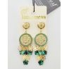 BOUCLES D'OREILLES PENDENTIFS EN VERT