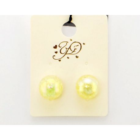 BOUCLES D'OREILLES PERLE D'IVOIRE MIROIR