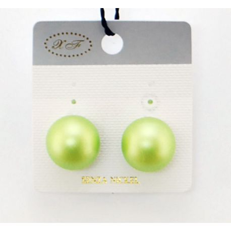 BOUCLES D'OREILLES PERLE VERTE