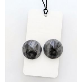 ARETES DE COLOR GRIS CLIP-ON