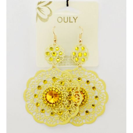 PENDENTIF BOUCLES D'OREILLES EN JAUNE