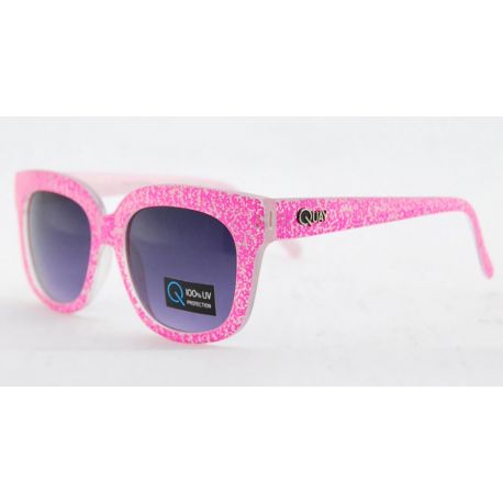 LUNETTES DE SOLEIL QUAY FUCHSIA REPÉRÉ TRANSPARENT UNISEXE