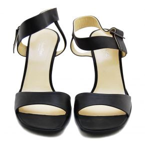 SANDAL MEDIUM BLACK CALF BUCKLE METAL FRAME