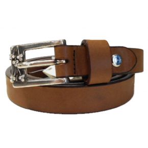 CEINTURE MARRON BOUCLE EN MÉTAL ARG AVEC STRASS