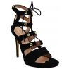 Black sandal with heel Lea Gu suede