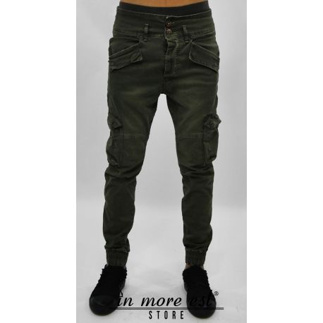 PANTALONES DE BOLSILLOS VERDE DEL EJÉRCITO DE TOBILLO ELÁSTICO