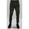 PANTALONE TASCONI VERDE MILITARE ELASTICO CAVIGLIA