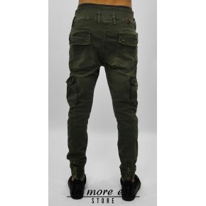 PANTS POCKETS ARMY GREEN ELASTIC ANKLE