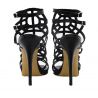 Black sandal with heel Lea Gu in perforated leather