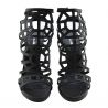 Black sandal with heel Lea Gu in perforated leather