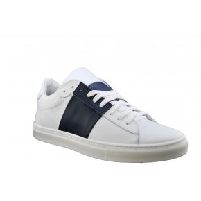 Sneakers bassa bianca e blu Lea Gu in pelle