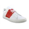 Sneakers bassa bianca e rossa Lea Gu in pelle