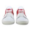 Baskets basses blanc et rouge Lea Gu dans la peau