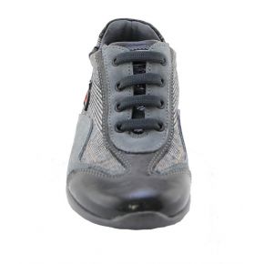 SNEAKERS BASSA VERNICE/CAMOSC GRIGIA TESS SCOZZ FONDO GOMMA GRIGIA ALLACC LOGO G