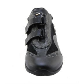 ZAPATILLAS DE DEPORTE DE BAJO VITEL/TESS-NEGRO/GRIS ALLAC PARTE INFERIOR DE LA CORREA DE CAUCHO NEGRO EL LOGOTIPO DE G