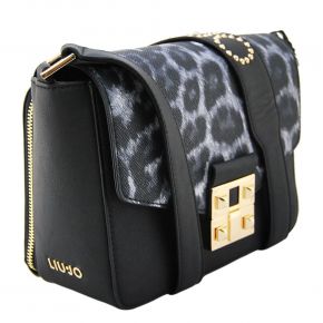 Tasche Liu Jo tracollina s sifno der makula, schwarz, grau