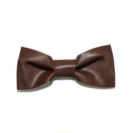 BOW TIE LEATHER BROWN - SLIM SERIES