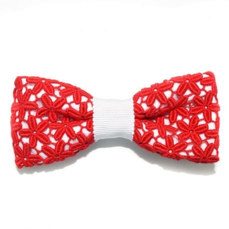 BOW TIE RED LACE - CIRCLE SERIES