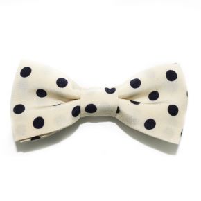 BOW TIE POLKA DOT BLACK/CREAM - SLIM SERIES