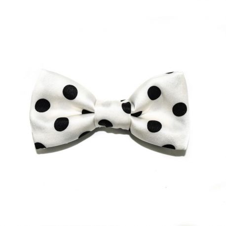 BOW TIE POLKA DOT BLACK/WHITE - SLIM SERIES