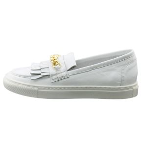 Mocassin Sneakers Lea Gu en cuir blanc