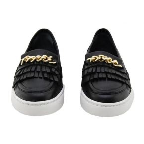Mocassin Sneakers Lea Gu en cuir noir