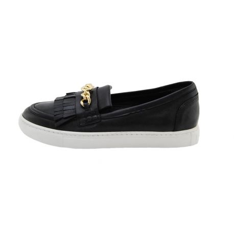 Mocassin Sneakers Lea Gu en cuir noir