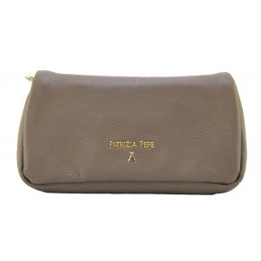 Bolso de Embrague bolsa con correa para el hombro, Patrizia Pepe gris, oro marrón de oro