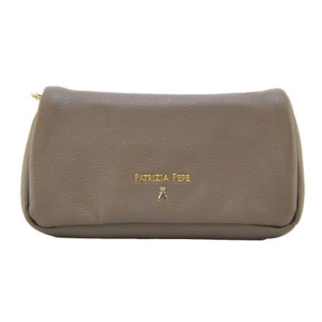 Bolso de Embrague bolsa con correa para el hombro, Patrizia Pepe gris, oro marrón de oro