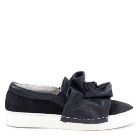 sneaker in leather with bow detail leather