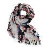 Pashmina schal-print mit schmetterlingen in den farben rosa und schwarz