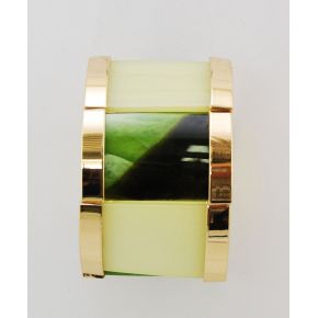 Bracelet élastique de couleur vert et de l'or-métal de couleur
