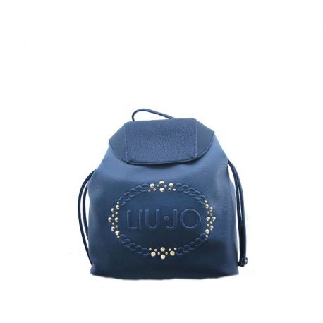 Bag backpack Liu Jo logo firefly faded light blue dark blue