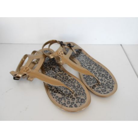 FLIP FLOPS BEACH RUBBER GOLD AND DAPPLED LIU JO