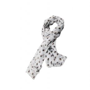 Scarf, Twin Set white with dots