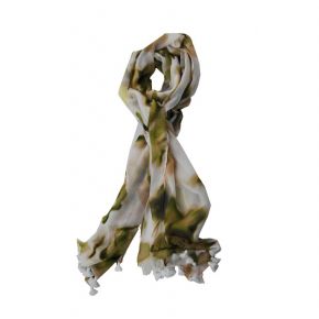 Scarf, Twin Set vanilla with green flowers