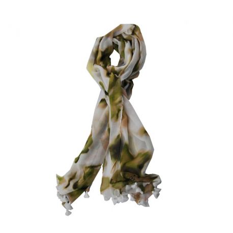 Foulard, Double Jeu à la vanille avec des fleurs vertes