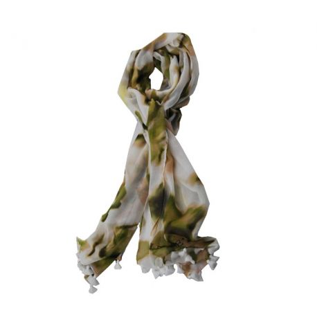 Scarf, Twin Set vanilla with green flowers
