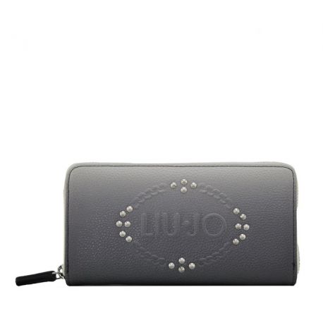 Cartera grande zip alrededor de Liu Jo degradado en blanco y negro