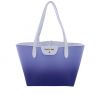 Borsa shopping Patrizia Pepe reversibile blu bianca degradè