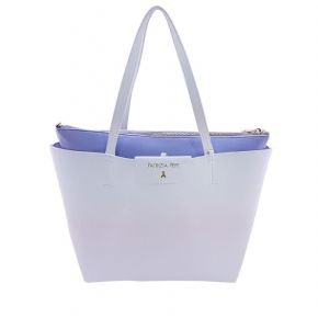 Borsa shopping Patrizia Pepe reversibile blu bianca degradè