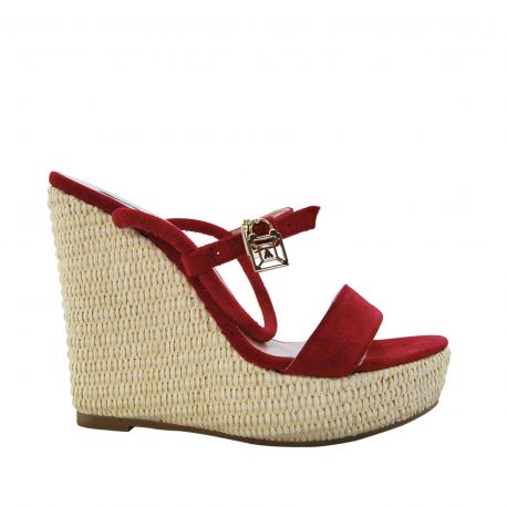 Sandal Patrizia Pepe wedge in red suede