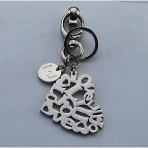 Weißer Liu Jo key ring heart nikel