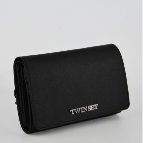 Wallet with flap-Twin Set black Simona Barbieri