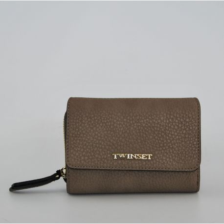 Wallet with flap-Twin Set raffia Simona Barbieri