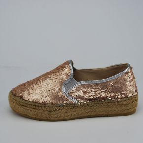 Espadrilles-Patrizia Pepe-all-over-Pailletten in rosa, silber