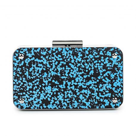 Clutch Liu Jo glitter primula blue and silver