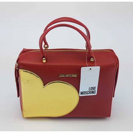 Umhängetasche-Love Moschino rot mit herzen gold