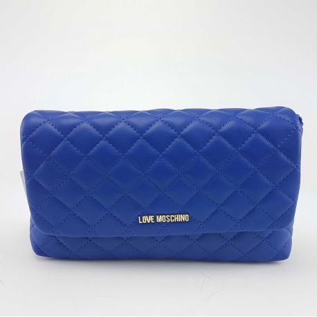 Sac à bandoulière marque Love Moschino matelassé bleu