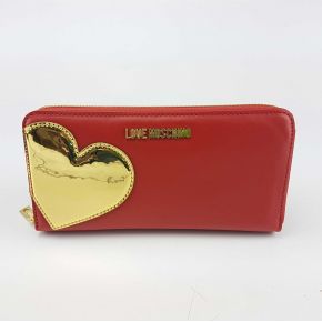 Portefeuille de la marque Love Moschino cœur en or rouge